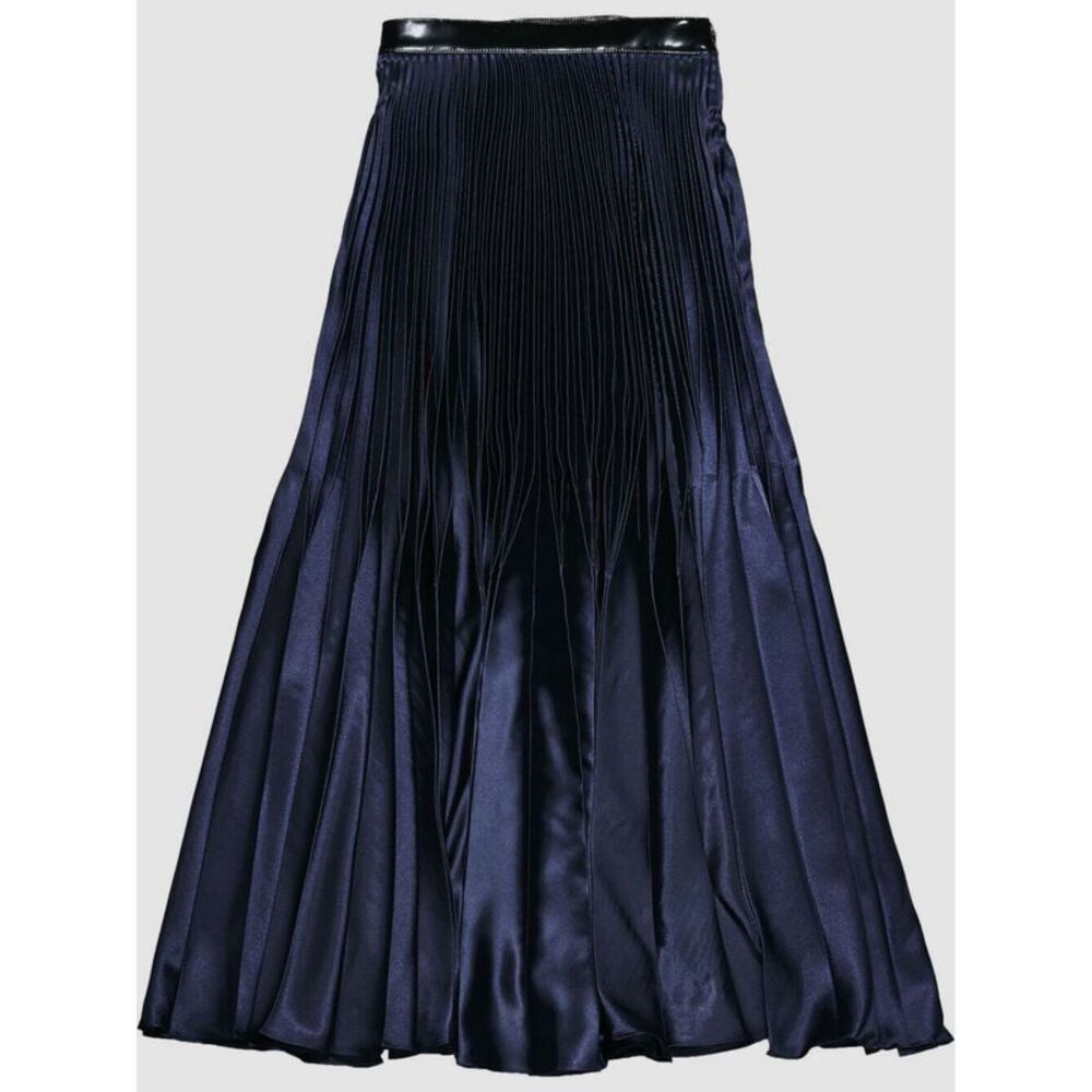 CHRISTOPHER KANE Womens Navy Pleated Zippered Waist Full-Length A-Line Skirt 4